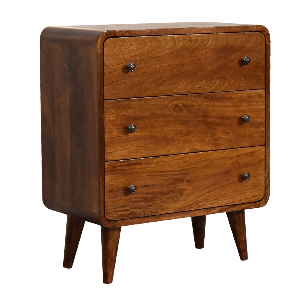 Mini Curved Chestnut Chest. 100% Solid Mango Wood