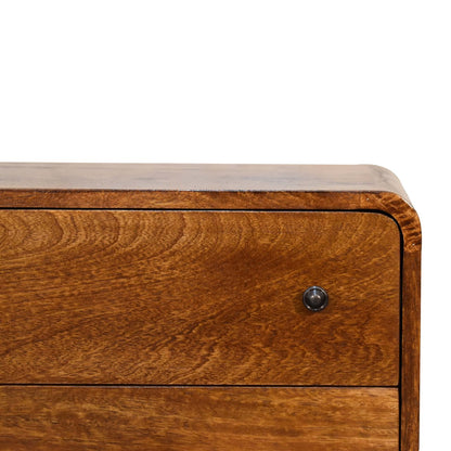 Mini Curved Chestnut Chest. 100% Solid Mango Wood