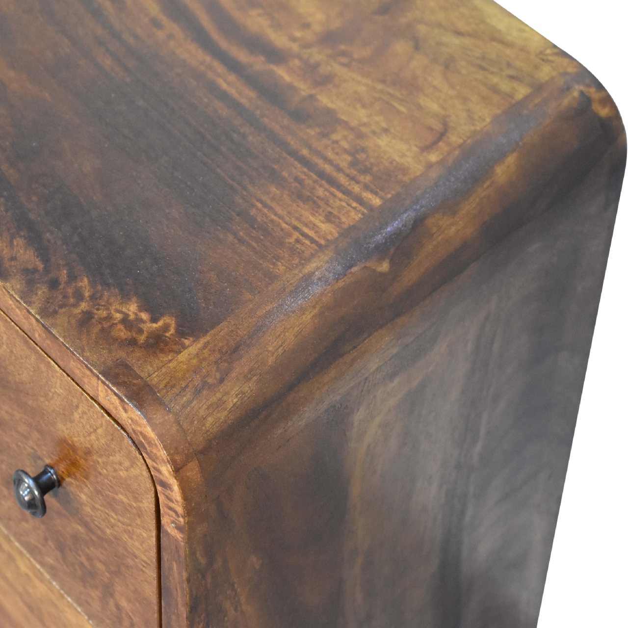 Mini Curved Chestnut Chest. 100% Solid Mango Wood