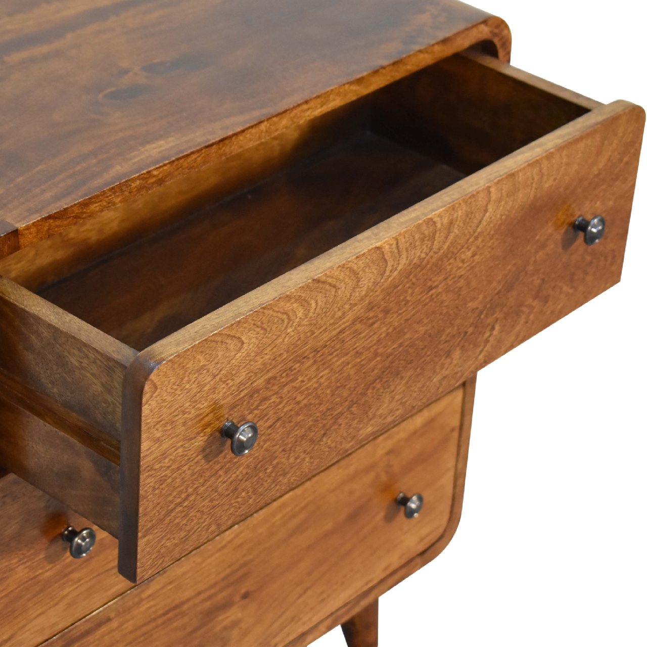 Mini Curved Chestnut Chest. 100% Solid Mango Wood
