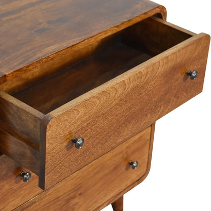 Mini Curved Chestnut Chest. 100% Solid Mango Wood