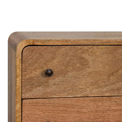 Mini Curved Oak-ish Chest, 100% Solid Mango Wood