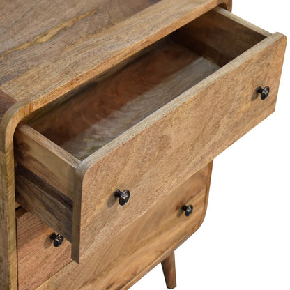 Mini Curved Oak-ish Chest, 100% Solid Mango Wood