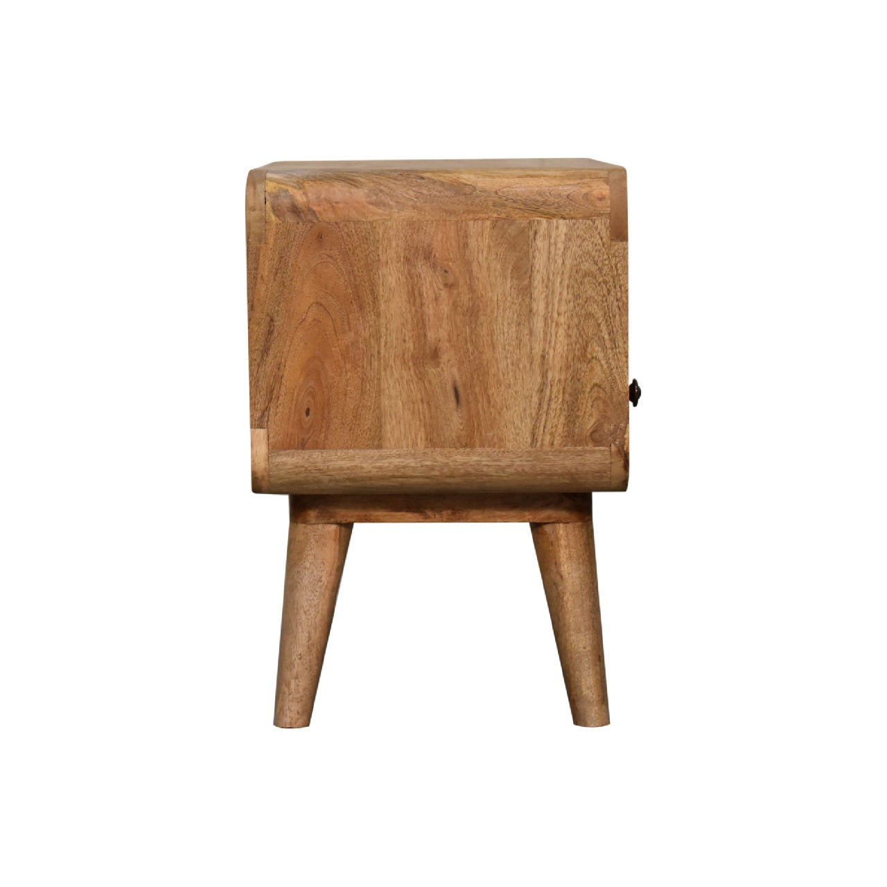 Mini Curved Oak-ish Media Unit. 100% Solid Mango Wood