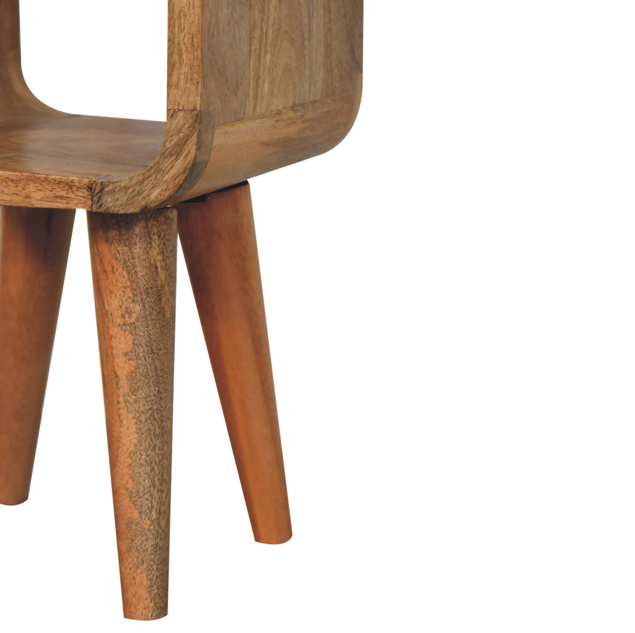 Mini Curved Oak Bedside. 100% Solid Mango Wood