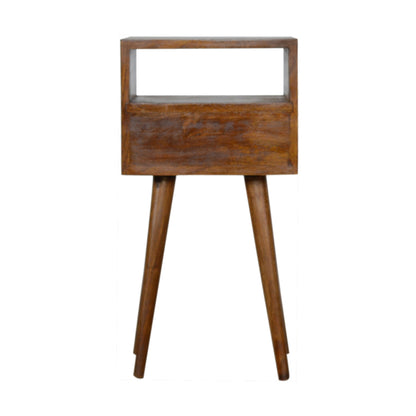 Mini Geo Brass Bedside.100% Solid Mango Wood