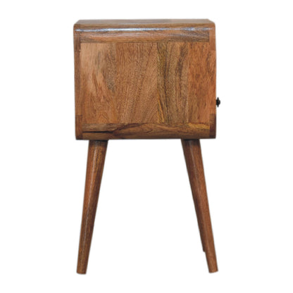 Mini Oakish Curve Open Bedside. 100% Solid Mango Wood
