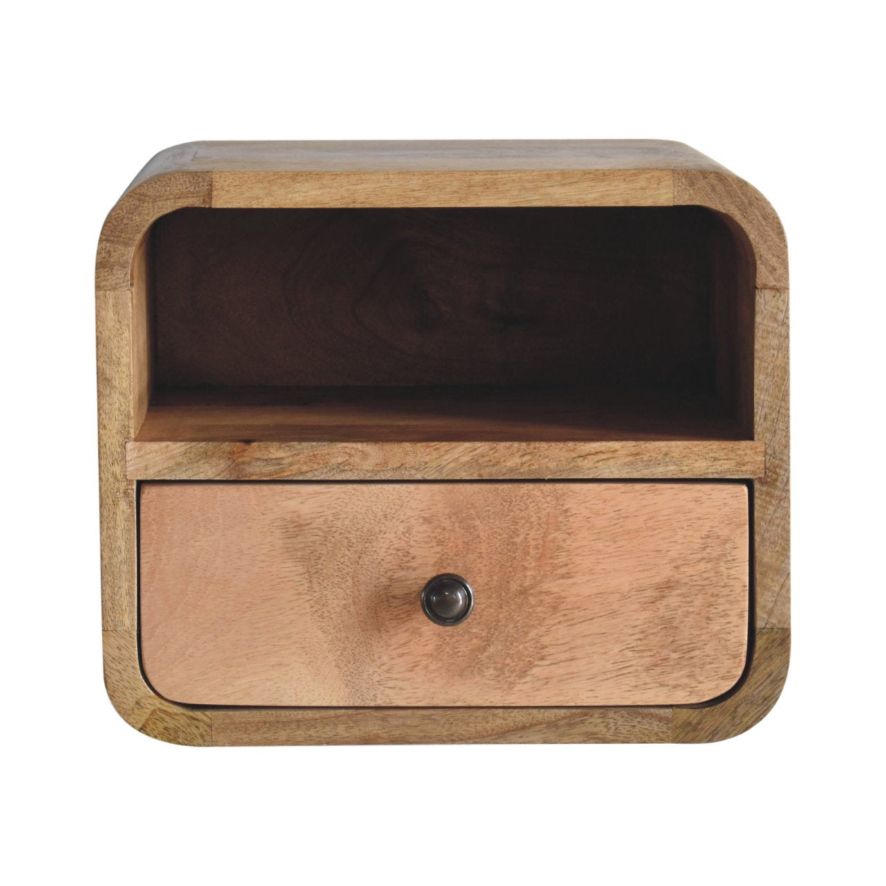Mini Wall-Mounted Oak Bedside. 100% Solid Mango Wood