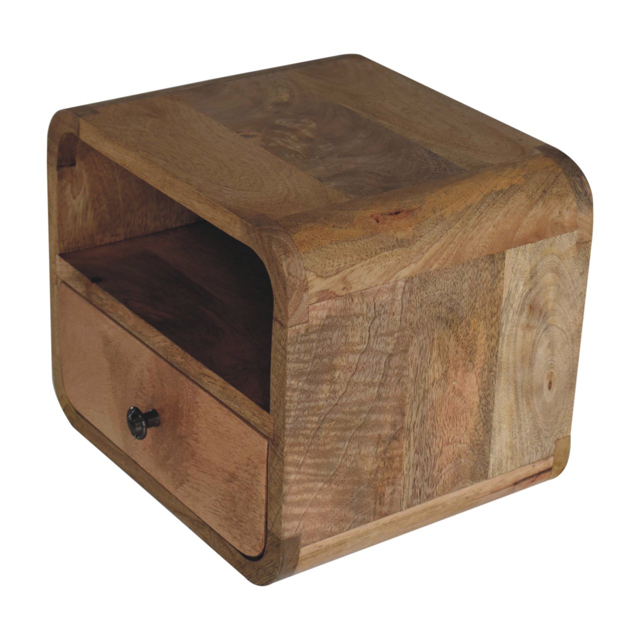 Mini Wall-Mounted Oak Bedside. 100% Solid Mango Wood