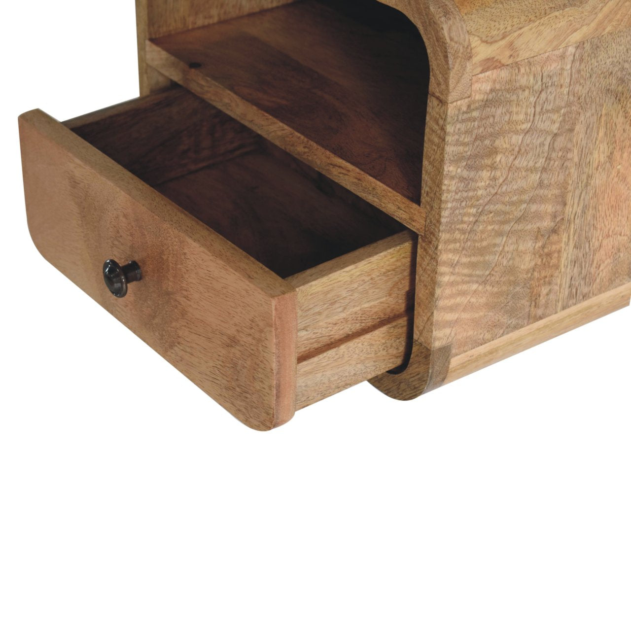 Mini Wall-Mounted Oak Bedside. 100% Solid Mango Wood