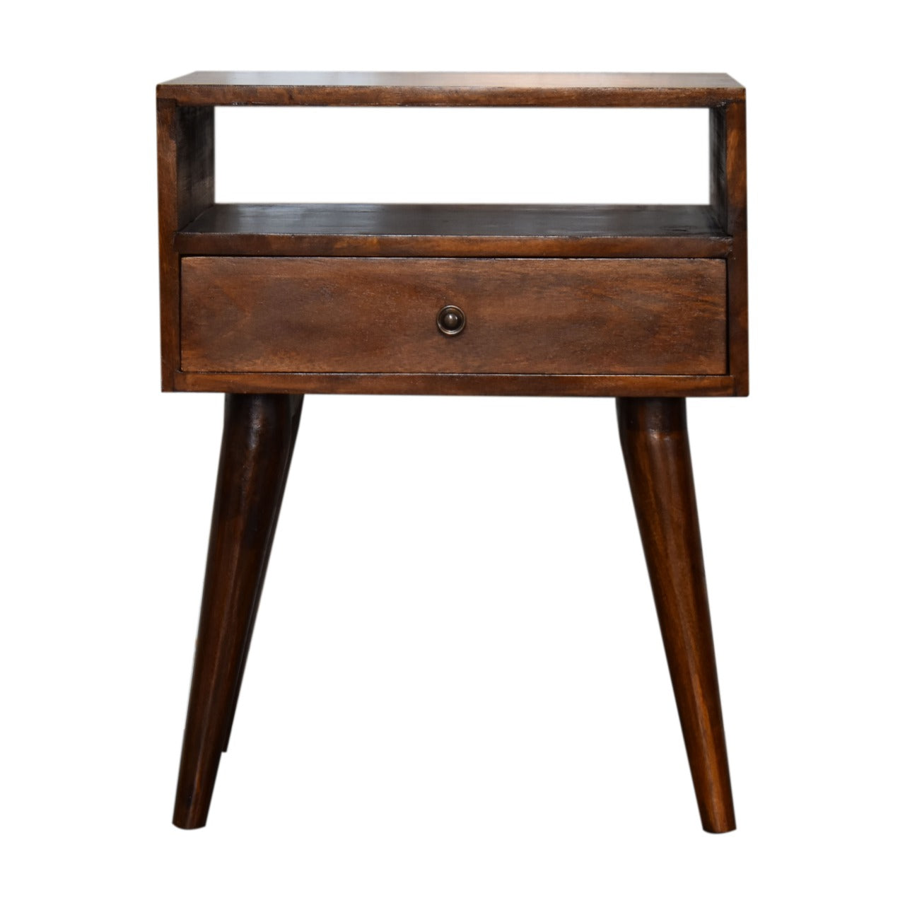 Modern Chestnut Solid Wood Bedside. 100% Solid Mango Wood