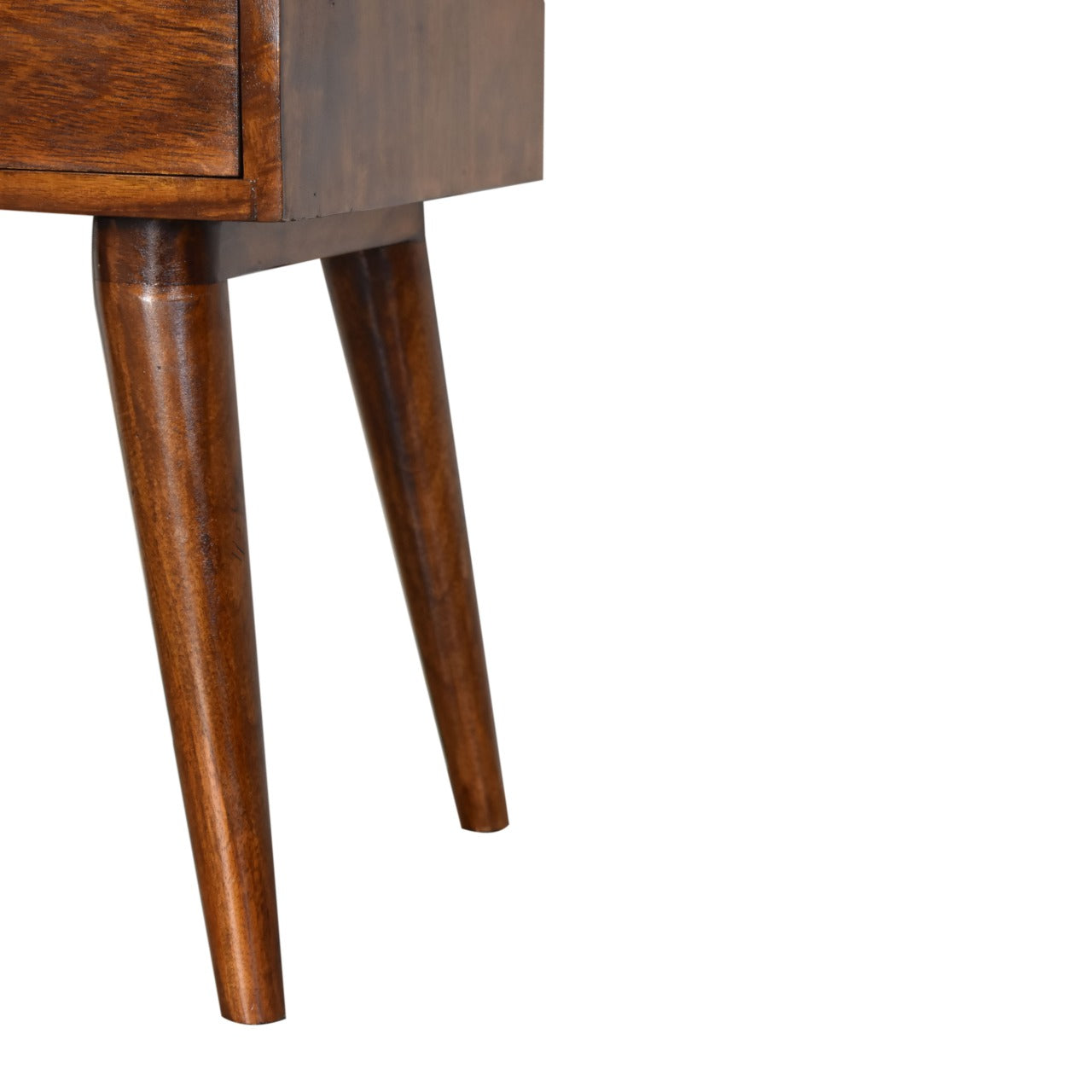 Modern Chestnut Solid Wood Bedside. 100% Solid Mango Wood