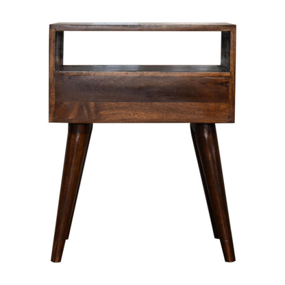 Modern Chestnut Solid Wood Bedside. 100% Solid Mango Wood