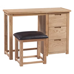 Moderna Dressing Table & Stool. 100% Solid Oak