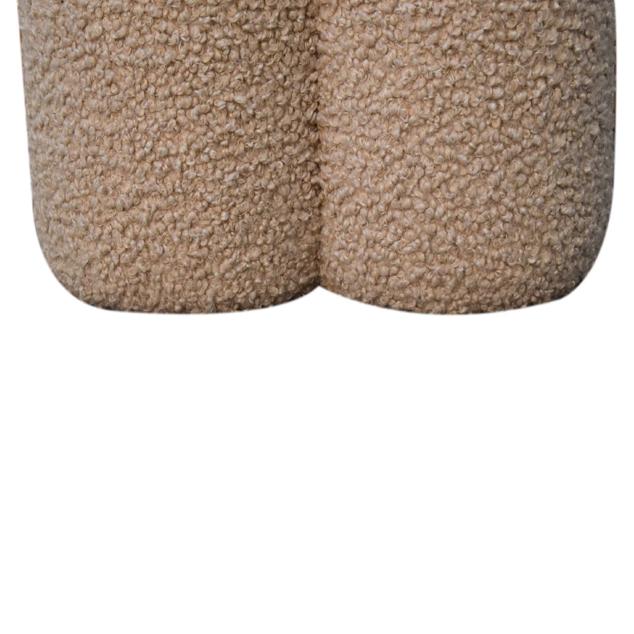 Mud Boucle Clover Footstool. 100% Solid Mango Wood