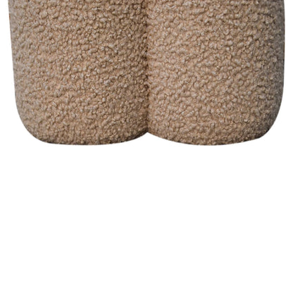 Mud Boucle Clover Footstool. 100% Solid Mango Wood