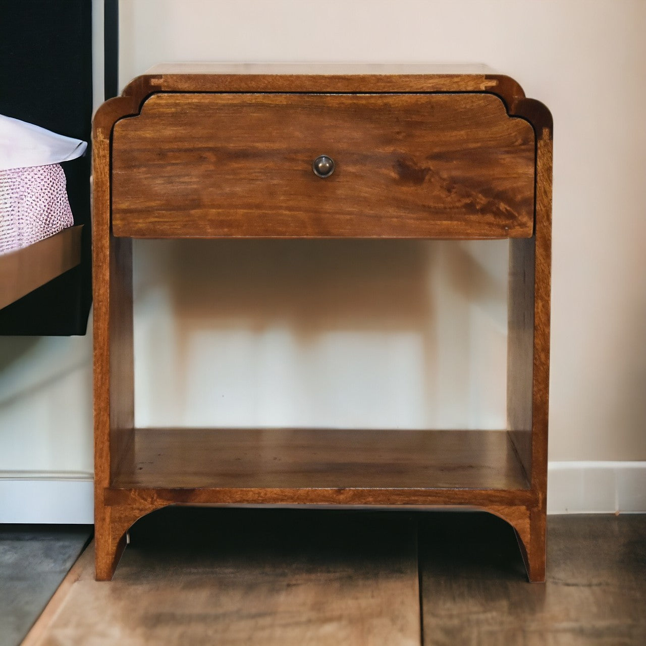 Newton Bedside. 100% Solid Mango Wood