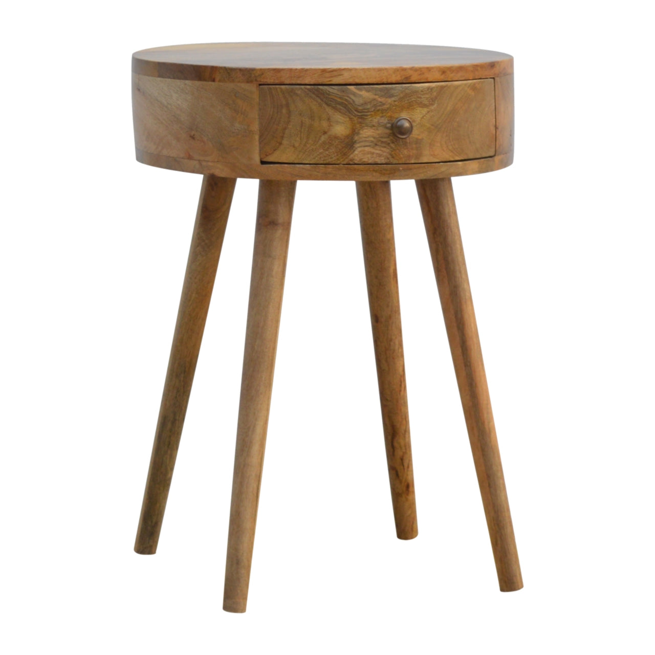 Nordic Circular Shaped Bedside. 100% Solid Mango Woods