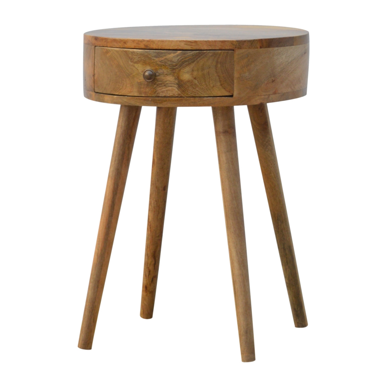 Nordic Circular Shaped Bedside. 100% Solid Mango Woods