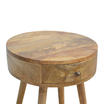 Nordic Circular Shaped Bedside. 100% Solid Mango Woods