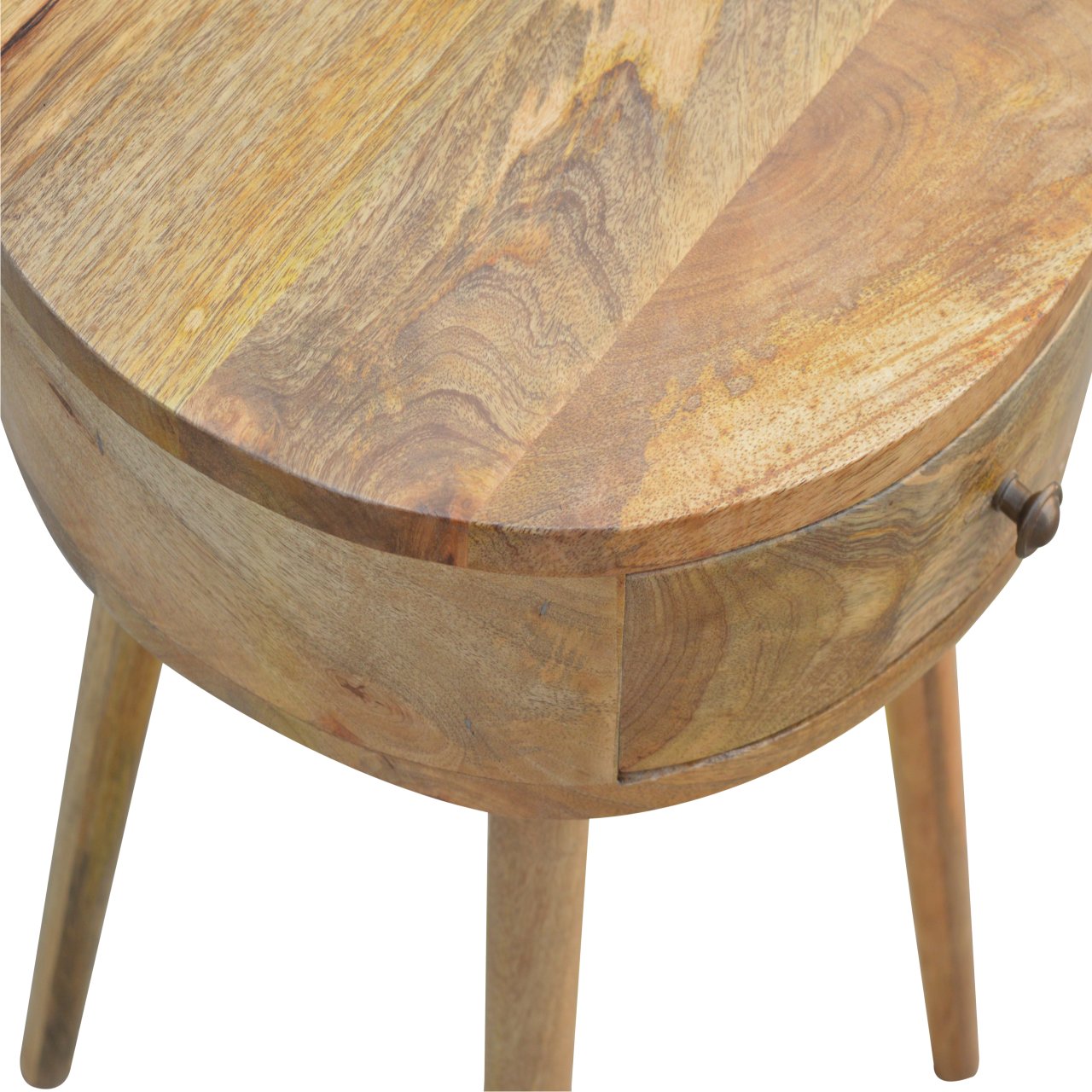 Nordic Circular Shaped Bedside. 100% Solid Mango Woods