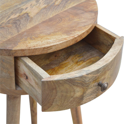 Nordic Circular Shaped Bedside. 100% Solid Mango Woods