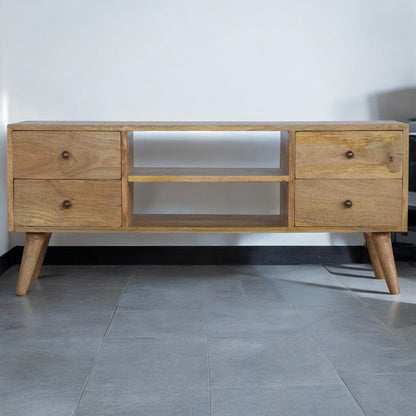 Nordic Entertainment Unit. 100% Solid Mango Wood