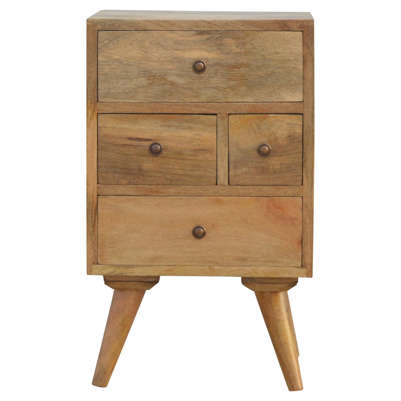 Nordic Style 4 Drawer Multi Bedside 100% solid mango wood