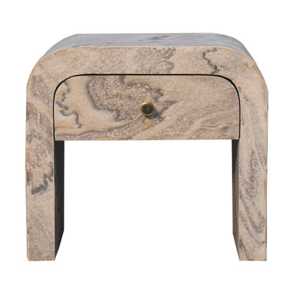 Nouveau Solid Mango Wood Bedside Table with Drawer
