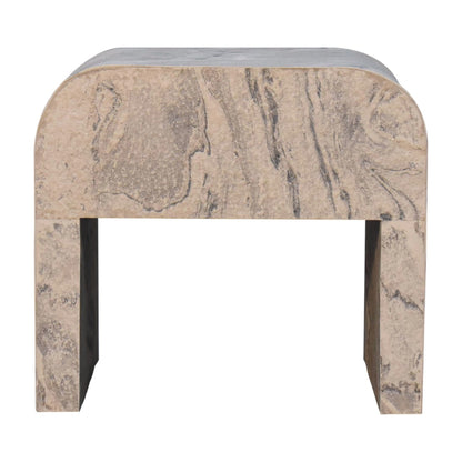 Nouveau Solid Mango Wood Bedside Table with Drawer