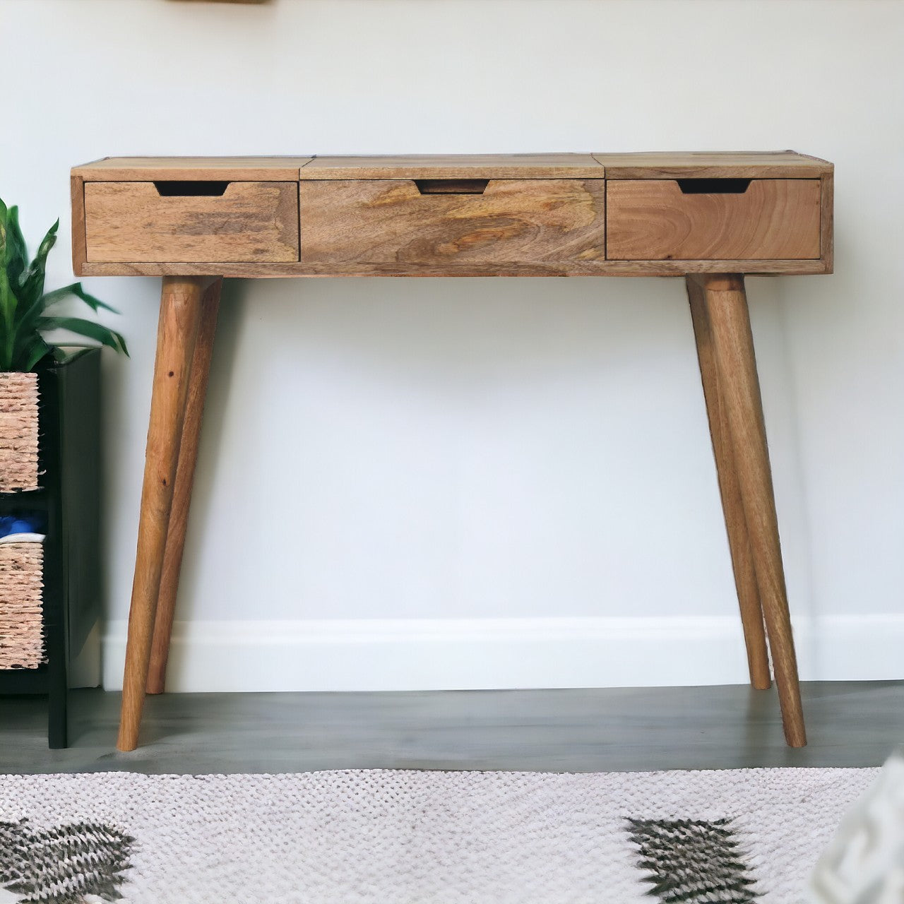 Oak-ish Dressing Table. 100% Solid Mango Wood