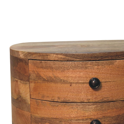 Odyssey Oak-ish Tripod Bedside. 100% Solid Mango Wood