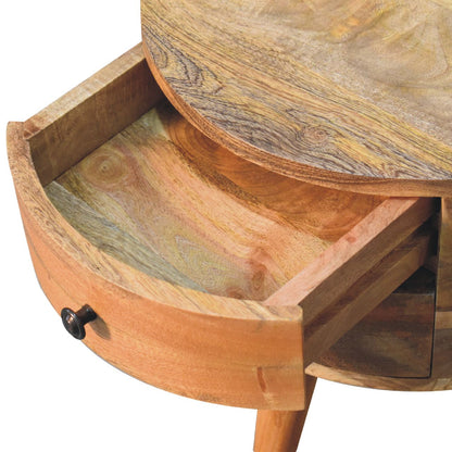 Odyssey Oak-ish Tripod Bedside. 100% Solid Mango Wood