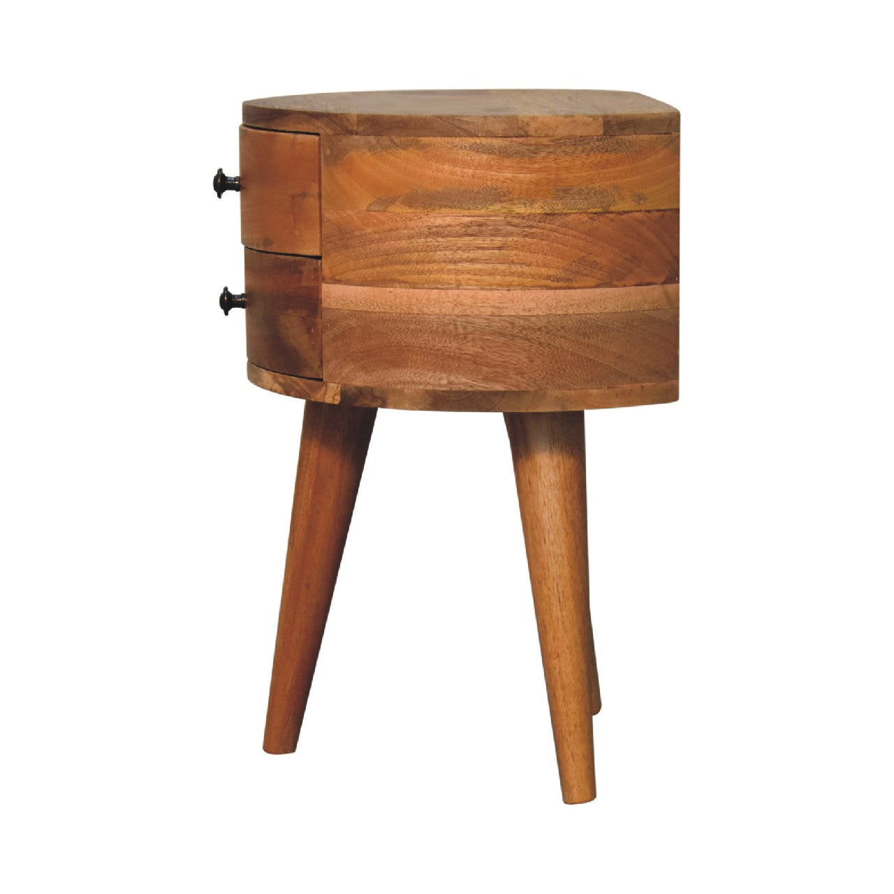 Odyssey Oak-ish Tripod Bedside. 100% Solid Mango Wood