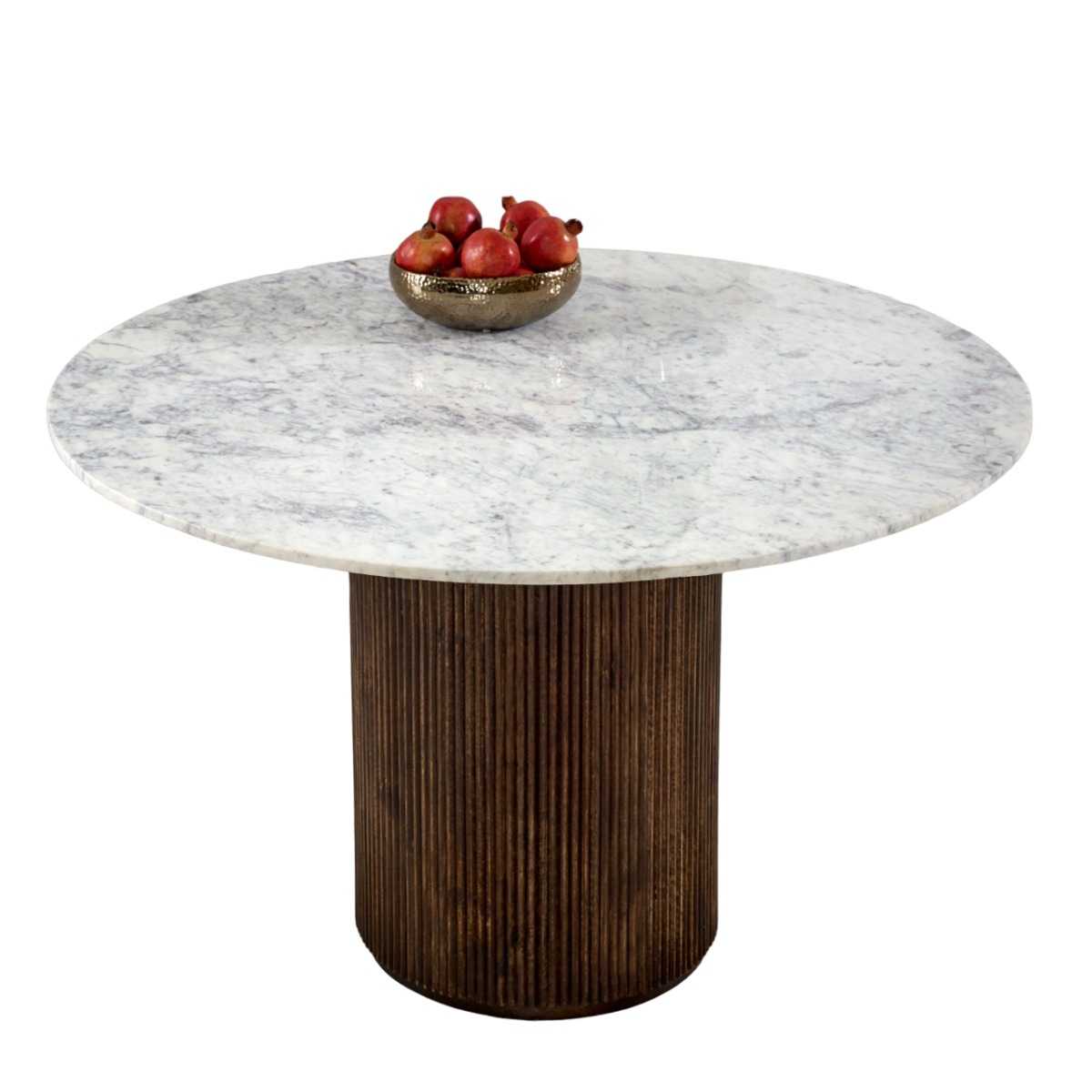Opal Marble Dining Table. 100% Solid Mango Wood