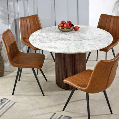 Opal Marble Dining Table. 100% Solid Mango Wood