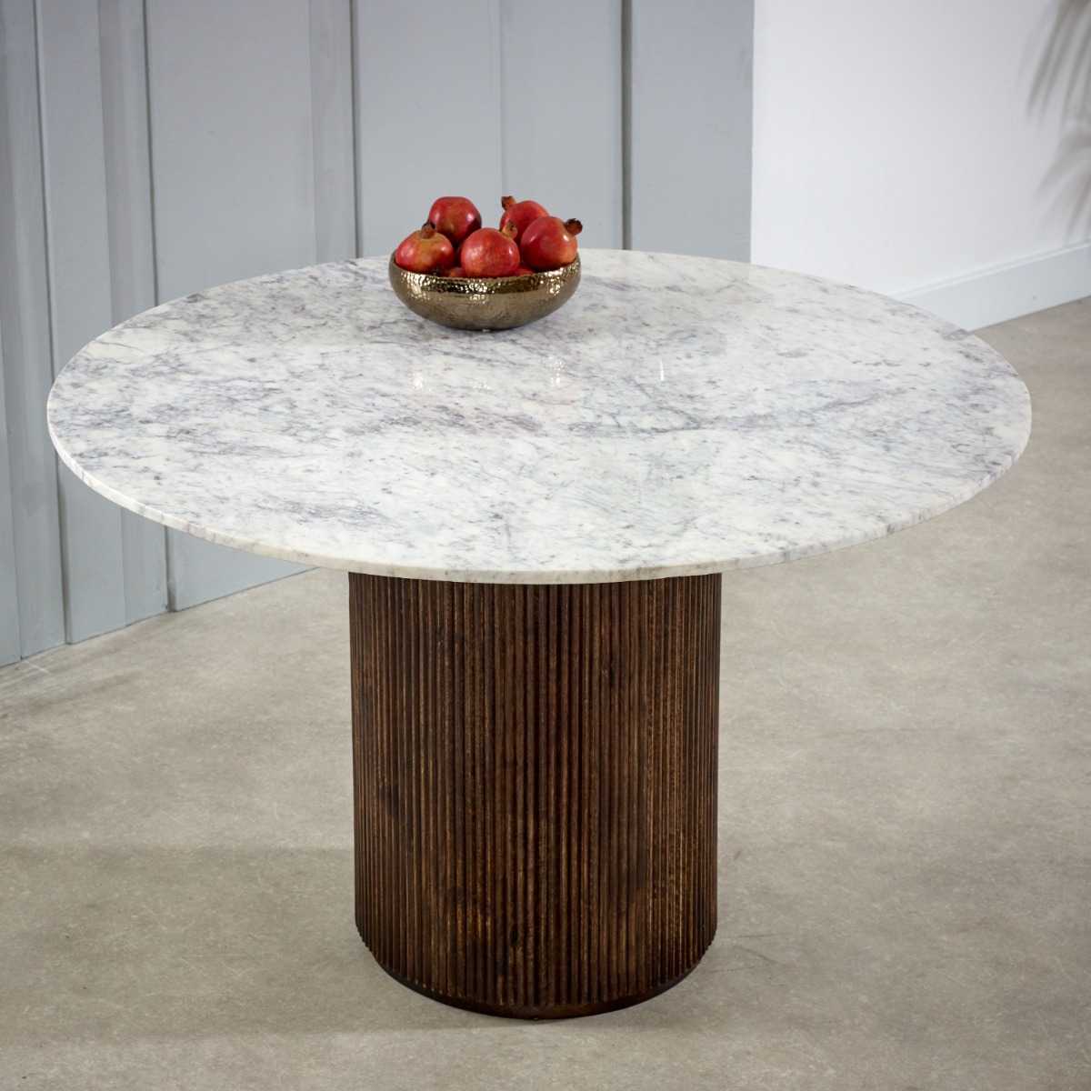 Opal Marble Dining Table. 100% Solid Mango Wood