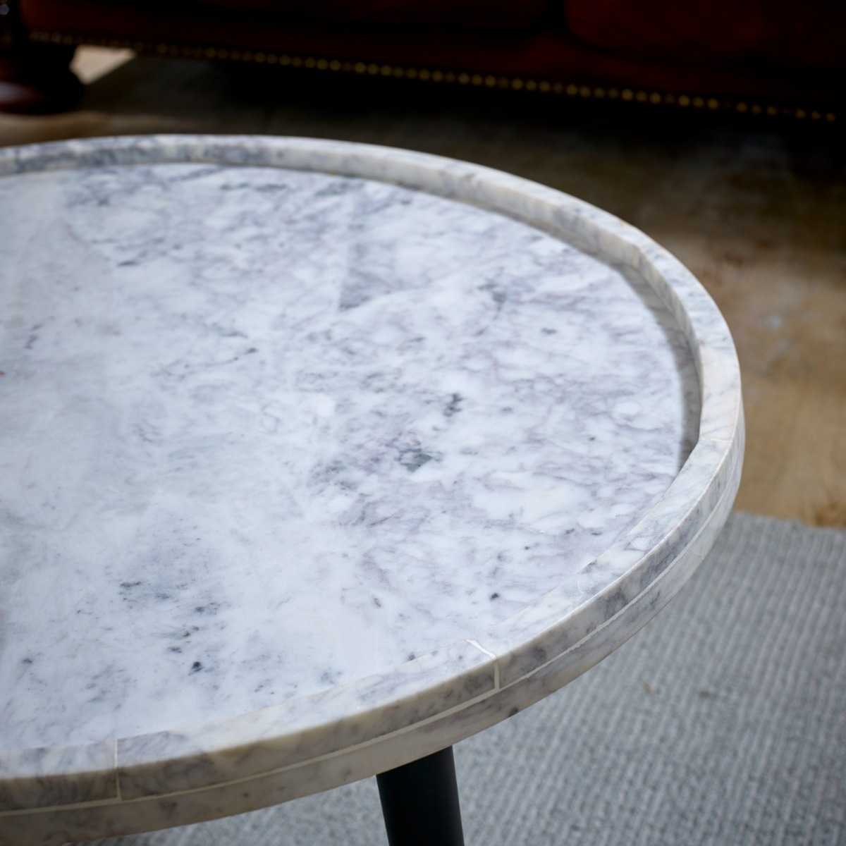 Opal Marble Top Coffee Table, Metal Legs