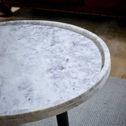 Opal Marble Top Coffee Table, Metal Legs