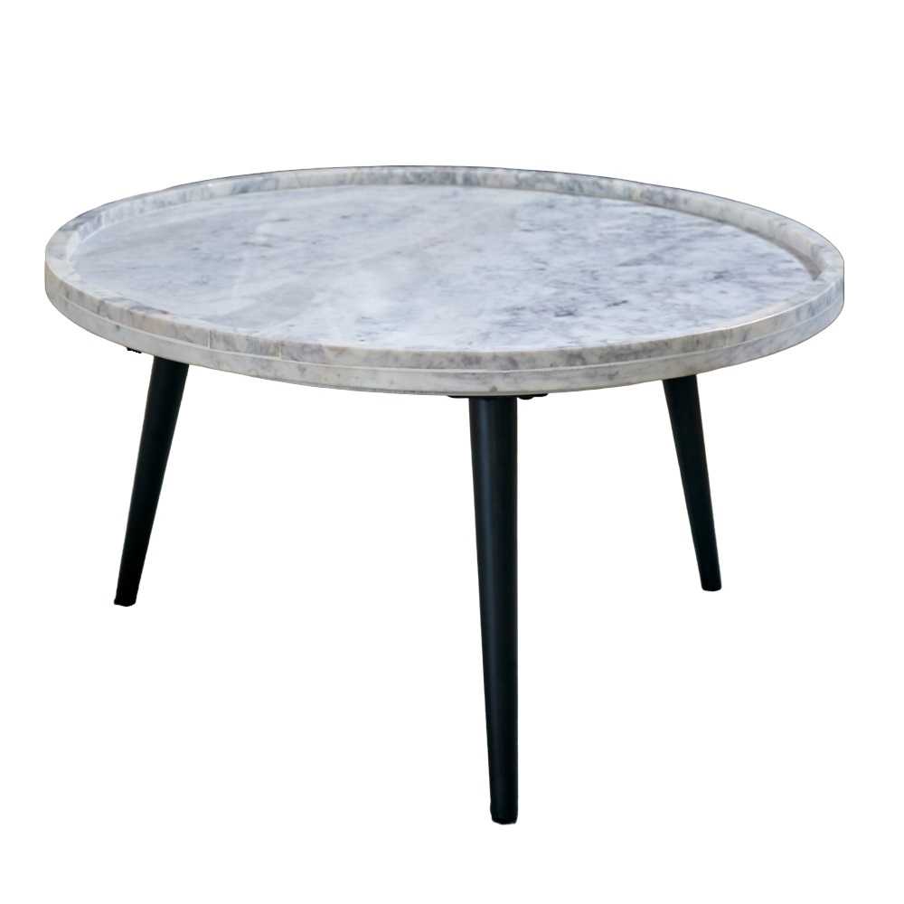 Opal Marble Top Coffee Table, Metal Legs