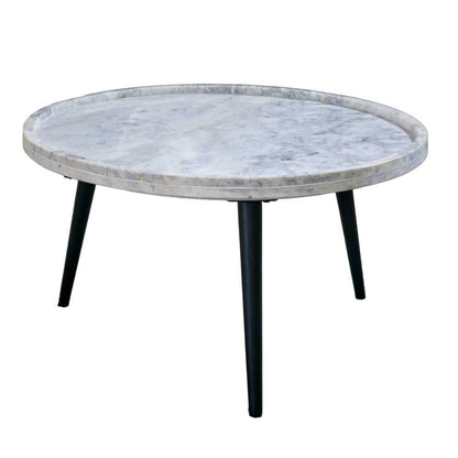 Opal Marble Top Coffee Table, Metal Legs