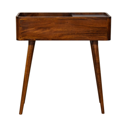 Open-top Chestnut Console. 100% Solid Mango Wood