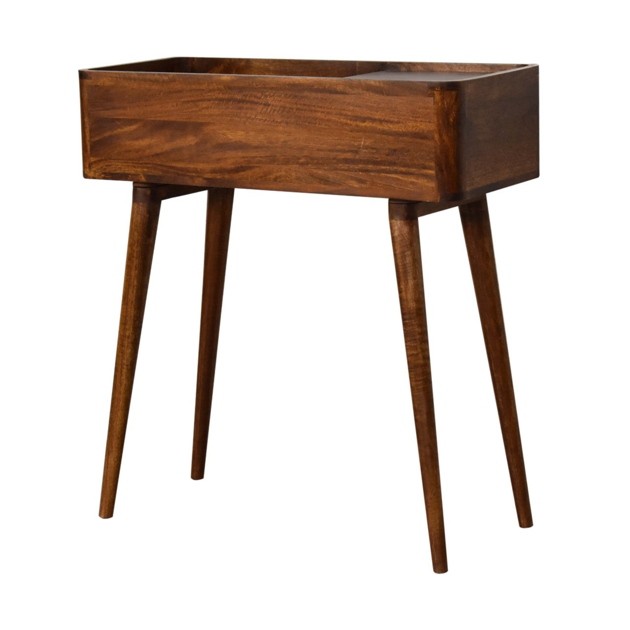Open-top Chestnut Console. 100% Solid Mango Wood