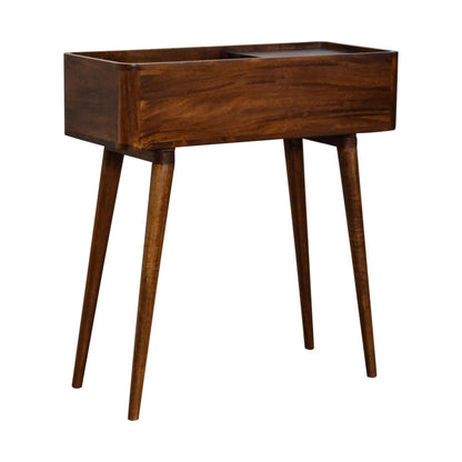 Open-top Chestnut Console. 100% Solid Mango Wood