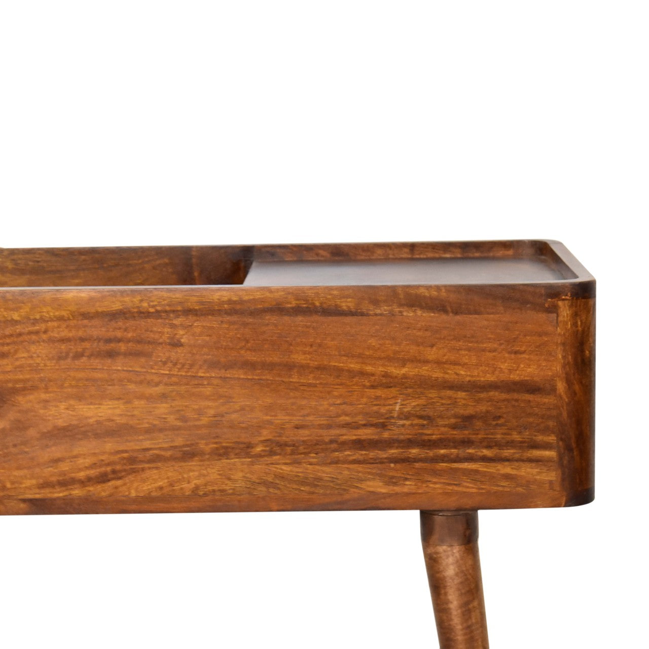 Open-top Chestnut Console. 100% Solid Mango Wood