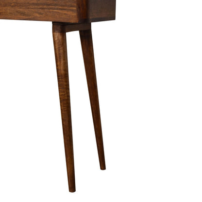 Open-top Chestnut Console. 100% Solid Mango Wood