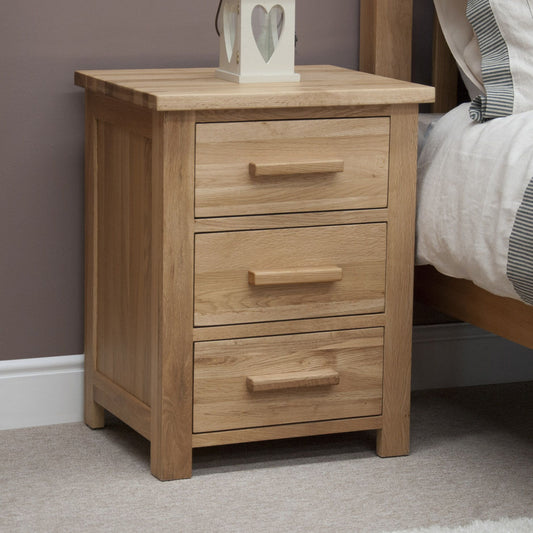 Opus 3 Drawer Bedside. 100% Solid Oak