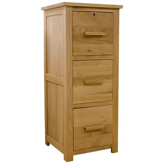 Opus 3 Drawer Filing Cabinet. 100% Solid Oak