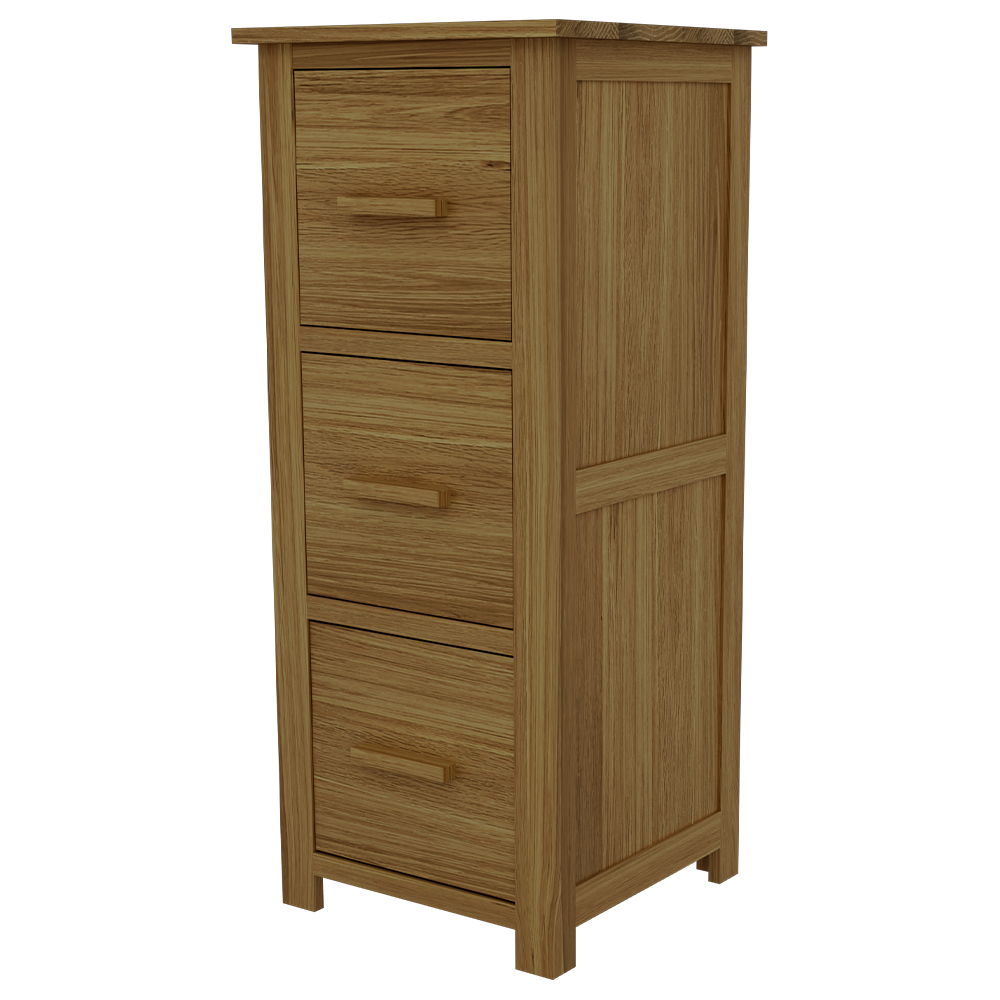 Opus 3 Drawer Filing Cabinet. 100% Solid Oak