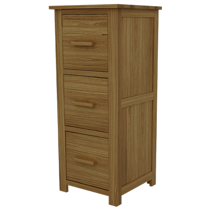 Opus 3 Drawer Filing Cabinet. 100% Solid Oak